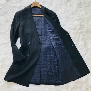 TETSU S.P.A. × Loro Piana　チェスターコート　ダブルブレスト　XL　ブラック　ウール　カシミヤ　ロロピアーナ　ロングコート　中綿