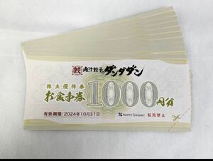 匿名配送　肉汁餃子のダンダダン　株主優待券10000円分食事券 ナッティースワンキー 送料無料