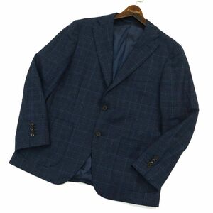 blazer's bank.com スーツカンパニー 秋冬 伊製 REDA生地 SUPER110’S★ チェック テーラード ジャケット Sz.170 メンズ 紺　A3T13949_B#N