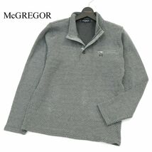 美品★ McGREGOR マクレガー 秋冬 ロゴ刺繍★ ハーフジップ プルオーバー ニット セーター トレーナー Sz.M　メンズ グレー　A3T14001_B#K_画像1