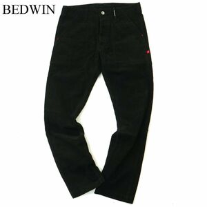 BEDWIN & THE HEARTBREAKERS ベドウィン 秋冬★ スリム コーデュロイ ベイカー パンツ Sz.1　メンズ 黒 日本製　A3B05429_B#Q