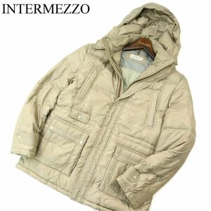 INTERMEZZO インターメッツォ レナウン 秋冬 フード着脱可★ ジップ ナイロン ダウン ジャケット コート Sz.L　メンズ　A3T14302_B#N