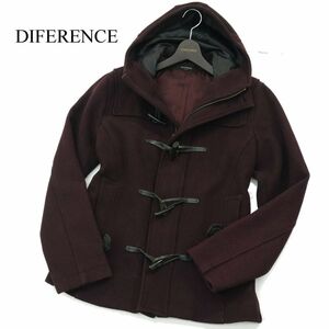 DIFFERENCE RUPERT Rupert autumn winter lining stripe wool .* Zip cotton inside duffle coat Sz.L men's A3T14212_B#N