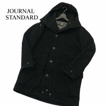 HOMESTEAD JOURNAL STANDARD ジャーナルスタンダード メルトン ウール★ フーディー ジップ コート Sz.M　メンズ 黒 日本製　A3T14210_B#N_画像1