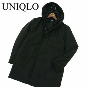 UNIQLO ユニクロ 秋冬 ハイブリッド★ フーディー ダウン コート Sz.S　メンズ 黒　A3T14415_C#N