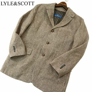 LYLE&SCOTT ライル＆スコット 秋冬 中綿 ライナー★ アンゴラ混 ウール ツイード テーラード ジャケット Sz.L　メンズ　A3T14601_C#N