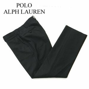 POLO RALPH LAUREN ポロ ラルフローレン 通年 ストライプ★ ストレート スラックス パンツ Sz.37 　メンズ 黒 日本製　A3B02633_5#R