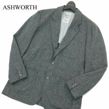 ASHWORTH アシュワース 秋冬 ウール★ アンコン テーラード ジャケット Sz.L　メンズ グレー ゴルフ　A3T14582_C#N_画像1