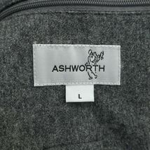 ASHWORTH アシュワース 秋冬 ウール★ アンコン テーラード ジャケット Sz.L　メンズ グレー ゴルフ　A3T14582_C#N_画像7