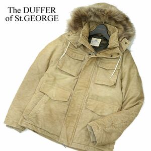 The DUFFER of St.GEORGE ダファー リアル ファー★ コーデュロイ フーディー ダウン ジャケット Sz.S　メンズ　A3T14533_C#N