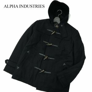 ALPHA INDUSTRIES × GENERAL SUPPLY アルファ × シップス 秋冬 中綿 ウール ダッフルコート Sz.L　メンズ ネイビー　A3T14546_C#N