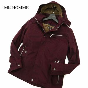 MK HOMME ミッシェルクラン オム 秋冬 ボア ライナー★ フーディー ジャケット コート Sz.48　メンズ　A3T14710_C#N