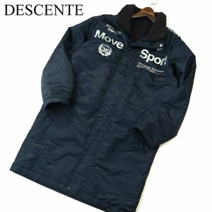 DESCENTE Descente autumn winter Move Sport* reverse side boa long cotton inside coat bench coat Sz.S men's navy A3T14596_C#N