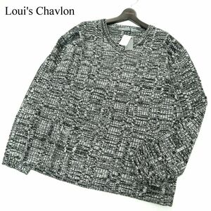 【新品 未使用】 Loui's Chavlon ルイシャブロン 秋冬 ニット Vネック ニット セーター Sz.4L　メンズ 大きいサイズ 特大　A3T14856_C#K
