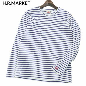 H.R.MARKET ハリウッドランチマーケット H刺繍 ボーダー ストレッチ フライス 長袖 カットソー Tシャツ Sz.3　メンズ 日本製　A3T14930_C#F