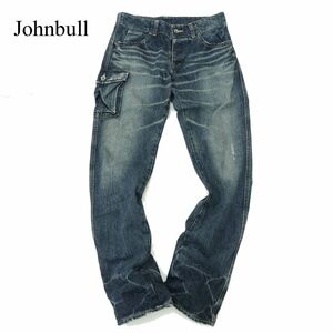 Johnbull ジョンブル 11101 ダメージ加工★ ワンサイド カーゴ デニム パンツ ジーンズ Sz.M　メンズ 日本製　A3B05660_C#R