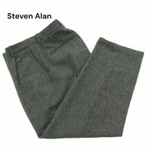 美品★ Steven Alan スティーブンアラン 秋冬 ウール ツイード ワイド テーパード スラックス パンツ Sz.S　メンズ 日本製　A3B05673_C#Q_画像1