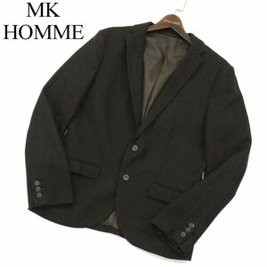 MK HOMME ミッシェルクラン オム 秋冬 総裏 ウール★ アンコン テーラード ジャケット Sz.50　メンズ　A3T15033_C#N