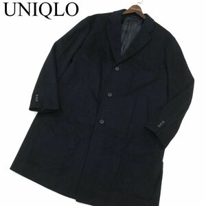 20AW★ UNIQLO ユニクロ 秋冬 ウール カシミヤ チェスター コート Sz.3XL　メンズ ネイビー 大きいサイズ 特大　A3T15053_C#N