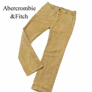 Abercrombie&Fitch アバクロンビー＆フィッチ ムラ加工★ コットン ツイル スリム パンツ Sz.31　メンズ　A3B05848_C#R