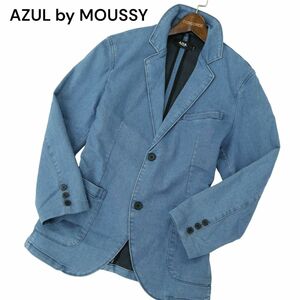 AZUL by MOUSSY アズール マウジー 通年 ウォッシャブル ストレッチ★ デニム テーラード ジャケット Sz.S　メンズ　A3T15201_C#O