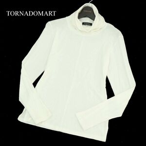 TORNADOMART トルネードマート オメガ スムース オフタートルネック★ 長袖 カットソー ロンTシャツ Sz.M メンズ 白 日本製　A3T15219_C#E