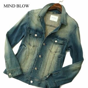 MIND BLOW メンズビギ 通年 USED加工★ ストレッチ デニム トラッカー ジャケット Gジャン Sz.M　メンズ　A3T15364_C#O