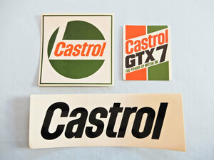 Castrol 販売店販促ステッカー３枚セット カストロールエンジンオイルステッカー 長期保管 倉庫在庫放出！