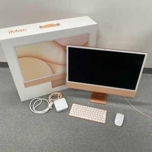 M014-CH3-311 Apple アップル iMac アイマック A2438 24インチ PC オレンジ マウス キーボード 通電確認済み