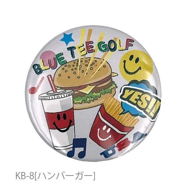 8: 送料無料【KB-8(ハンバーガー)】ブルーティーゴルフ 缶バッヂマーカー 【AC-022】BLUE TEE GOLF CALIFORNIA