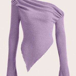 オフショルダー 紫