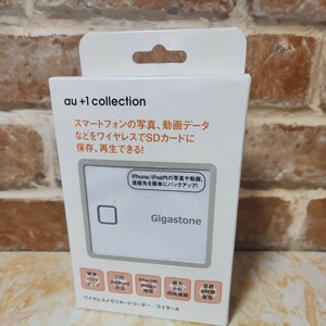 未使用Wi-Fi ワイヤレスメモリカードリーダー　ライターA　SDカード　USB　R03W002A　White（au+1collection）Gigastone