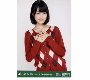 【2-211】乃木坂46 公式グッズ 生写真 1枚　生田絵梨花　アーガイル　チュウ　レア　2014.December-III 会場限定