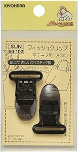 KIYOHARA サンコッコー フィッシュクリップ 平テープ用 2個入り 幅20mm 黒 SUN90-102