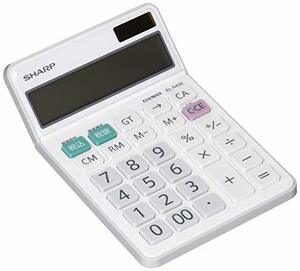 シャープ 普通電卓 ホワイト ナイスサイズタイプ 12桁 EL-N432-X