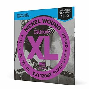 D'Addario ダダリオ エレキギター弦 ニッケル バランスドテンション SuperLight .009-.040 EXL12