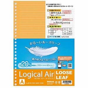 ナカバヤシ ノート ロジカル・エアー ルーズリーフ A罫 100枚 B5 LL-B504A