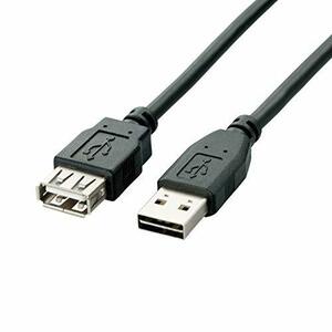 エレコム USBケーブル 延長 USB2.0 (USB A オス to USB A メス) リバーシブルコネクタ 5m ブラック