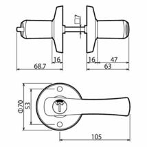 川口技研 取替用レバーハンドル TKレバー 表示錠 ブラウン DT1-4M-MB(60)_画像5