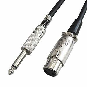 6.3mm モノラル標準プラグ(オス)-XLR/キャノンプラグ(メス)ケーブル 10M マイクケーブル 10M XLRケーブル 1