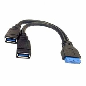 ChenYang 2ポート USB 3.0 メス - マザーボード 20ピンフロントパネル用ヘッダーケーブル 20cm