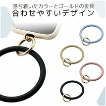 エレコム スマホ ハンドストラップ リング シリコン ストラップシート付属 (1口タイプ×2枚) 落下防止 ブラック P-STHS_画像4