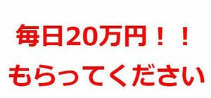 毎日20万円！！ もらってください！　残り98名。究極の自動収入システム