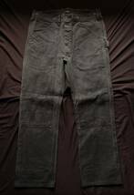 【希少】極美品 DOUBLE KNEE KHAKI DUCK PANTS ダブルアールエル バックルバック ペインター オイルド加工 ダック デニム パンツ 32_画像1