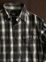 【名作】極美品 RRL SHADOW OMBRE PLAID SHIRT ダブルアールエル シャドウ オンブレ プレイド シャツ ラルフローレン XS_画像1