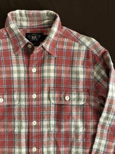 【名作】極美品 RRL NATIVE FLANNEL PLAID CHECK SHIRT ダブルアールエル ネイティブ チェック フランネル シャツ ラルフローレン 激渋 S