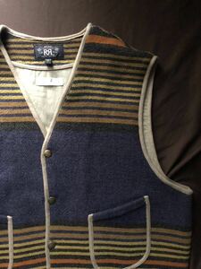 【希少】極美品 世界15着限定 RRL LIMITED EDITION NATIVE RUG VEST ダブルアールエル リミテッド ネイティブ ラグ ブランケット ベスト L