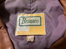 ★～70s ビンテージ Brimaco ブリマコ レザー ライダースジャケット 14 カナダ製 LIGHTNINGZIP キャメルブラウン　MADE IN CANADA_画像3