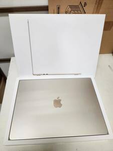 【美品】 Apple MacBook Air 15インチ Apple M2チップ（8コアCPU/10コアGPU）/SSD 512GB/メモリ 8GB スターライト [MQKV3J/A]