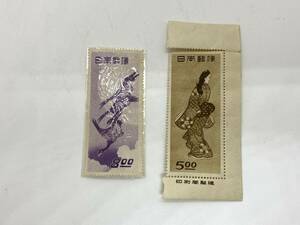 8031★ 未使用 切手 2枚セット 1948年 切手趣味週間 見返り美人 1949年 月に雁 バラ 日本郵便 記念 特殊 切手 コレクション 